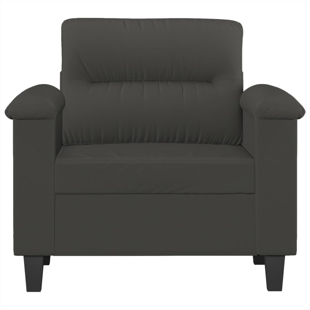 vidaXL Fauteuil gris foncé 60 cm tissu microfibre