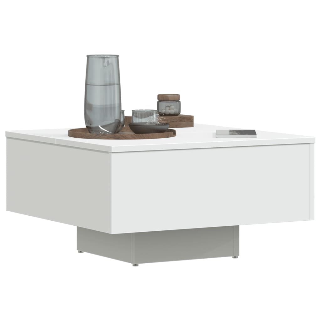 vidaXL Table basse blanc 60x60x31,5 cm bois d'ingénierie