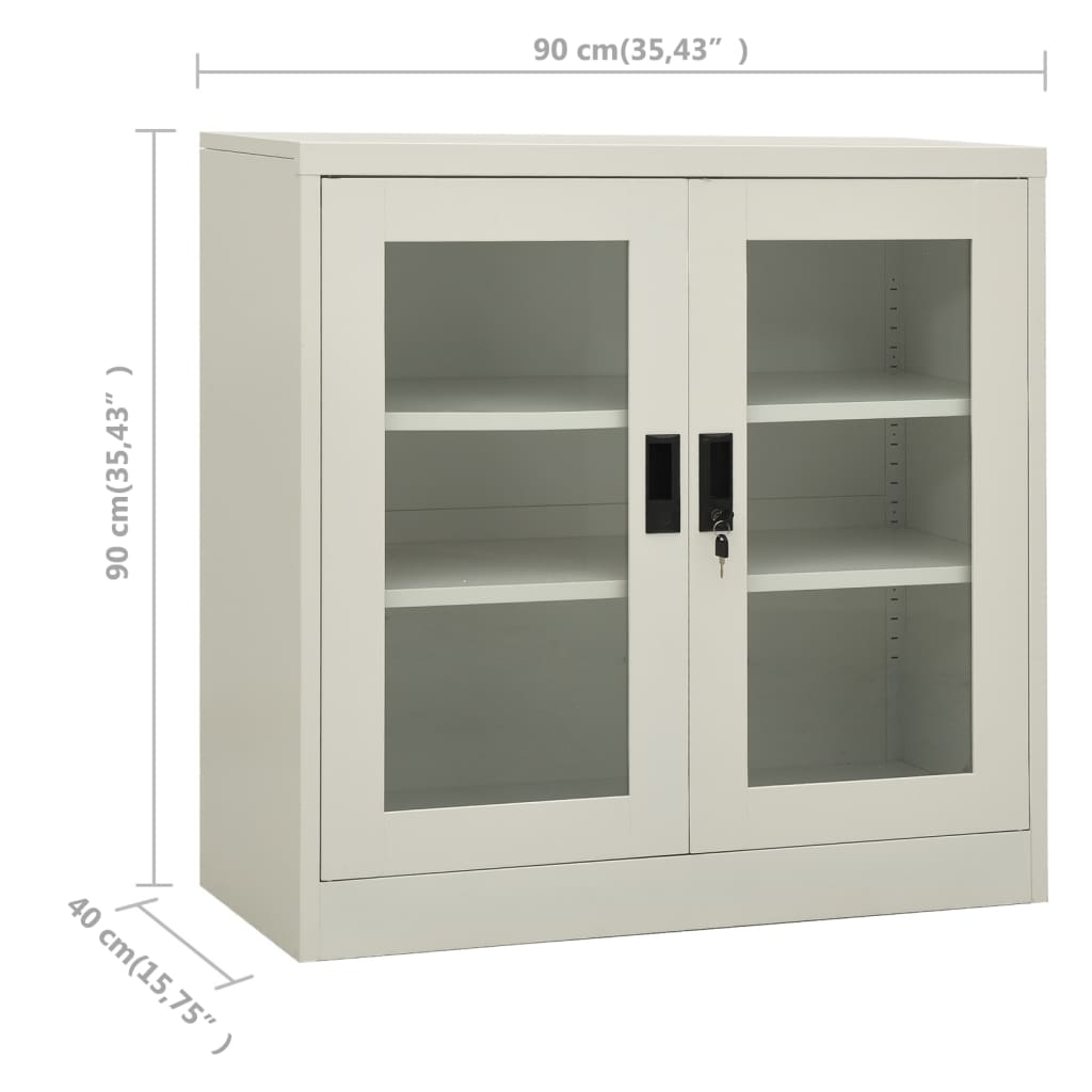 vidaXL Armoire de bureau Gris clair 90x40x90 cm Acier