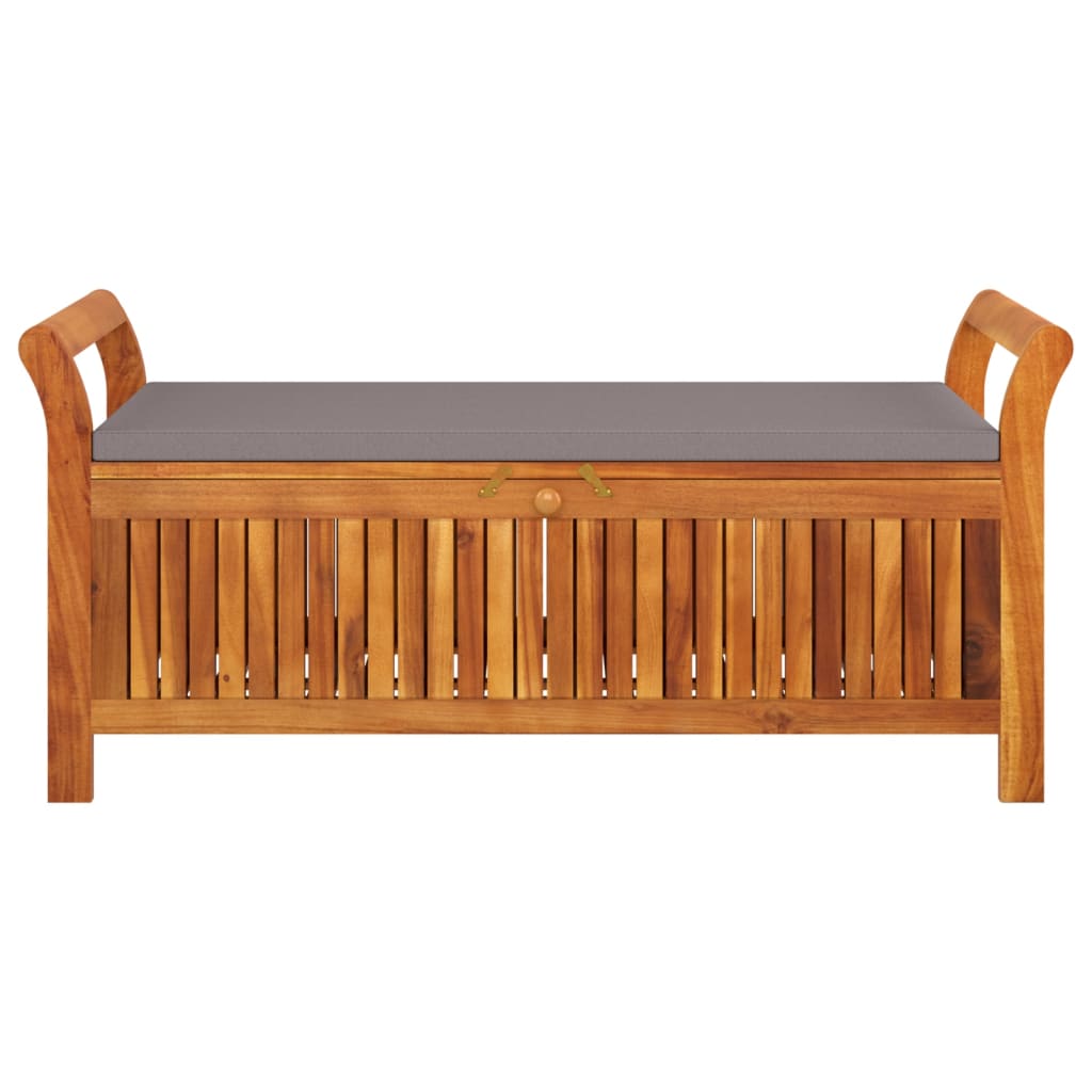 vidaXL Banc de rangement de jardin avec coussin 126 cm Bois d'acacia