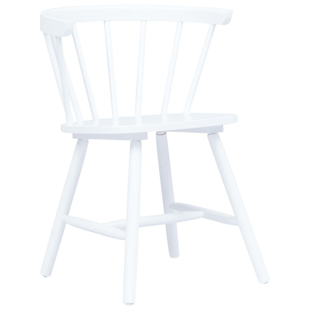 vidaXL Chaises à manger lot de 2 blanc bois hévéa massif