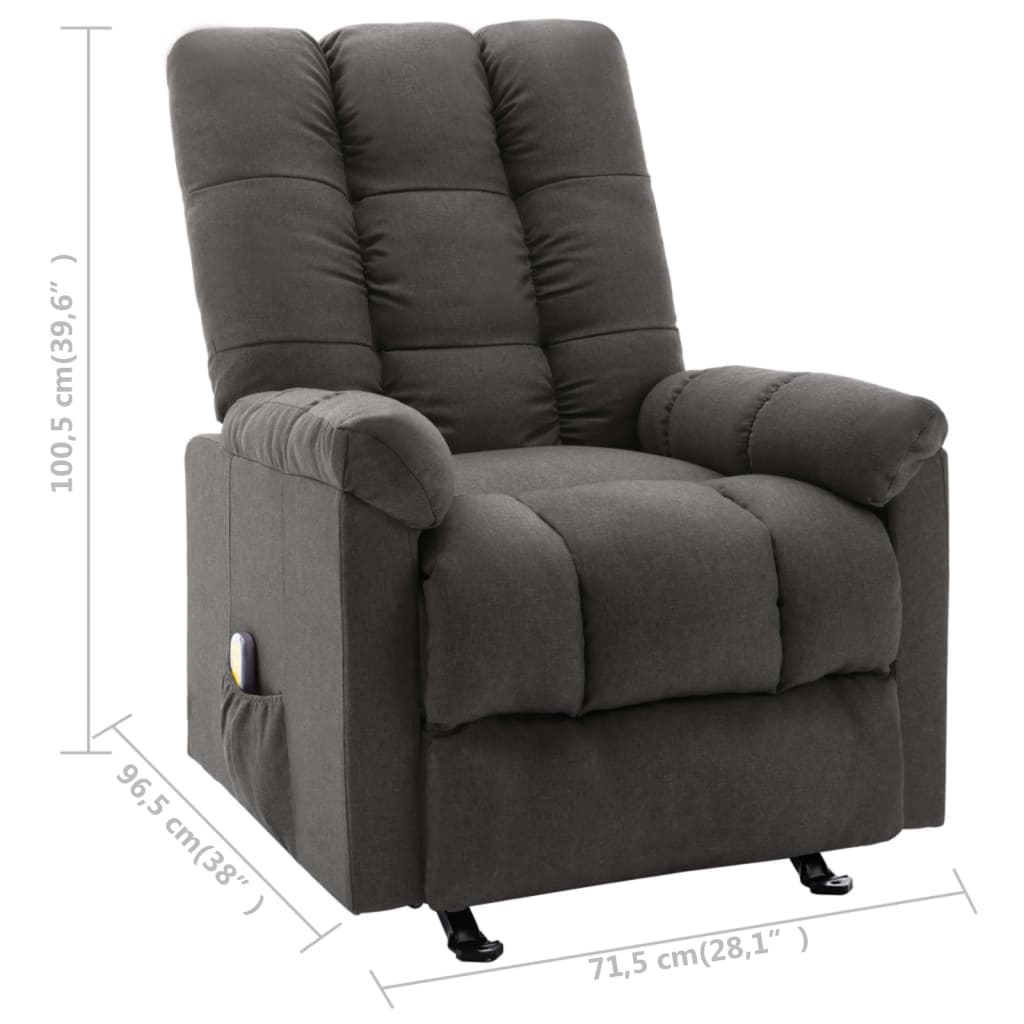 vidaXL Fauteuil de massage inclinable Gris foncé Tissu