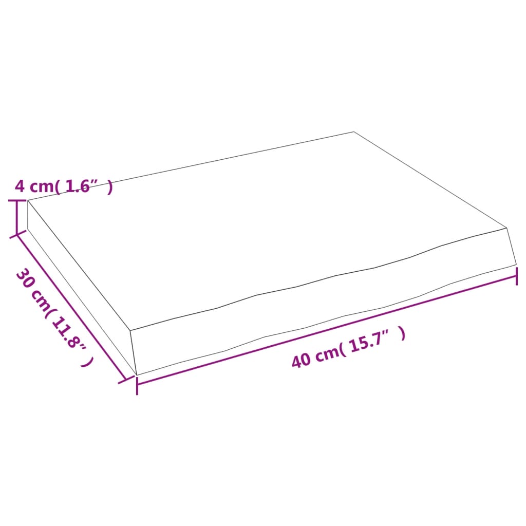 vidaXL Comptoir de salle de bain marron 40x30x(2-4) cm bois traité