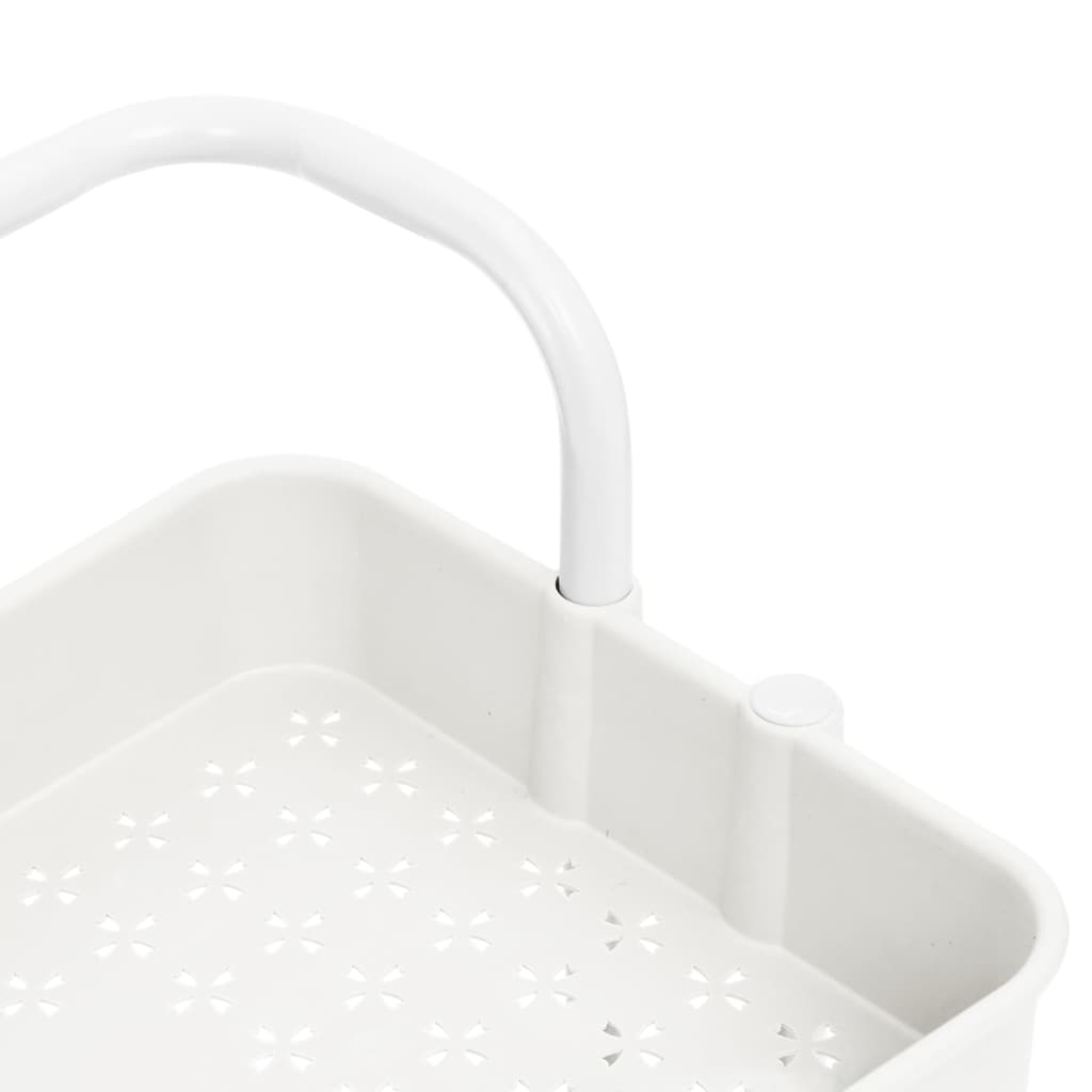 vidaXL Chariot de cuisine 3 niveaux Blanc 42x35x85 cm Fer et ABS