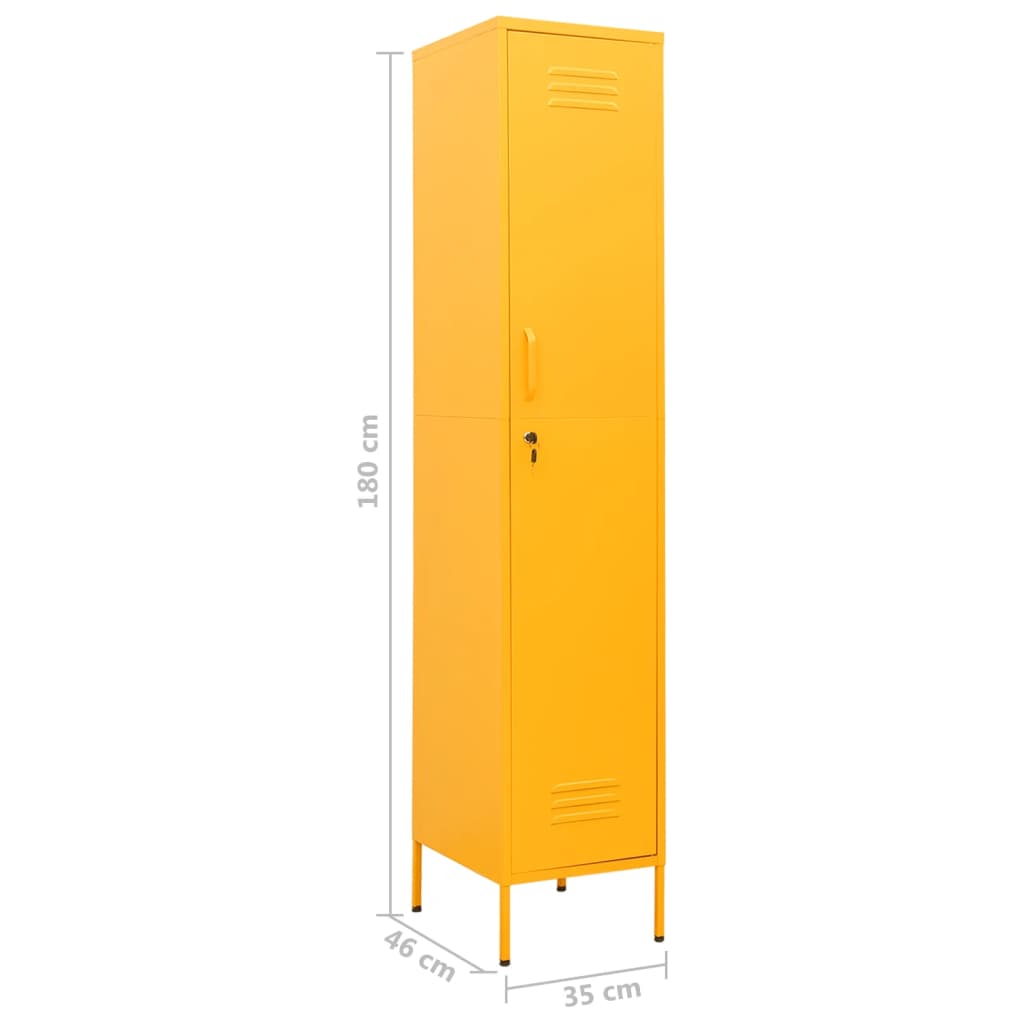 vidaXL Armoire à casiers Jaune moutarde 35x46x180 cm Acier