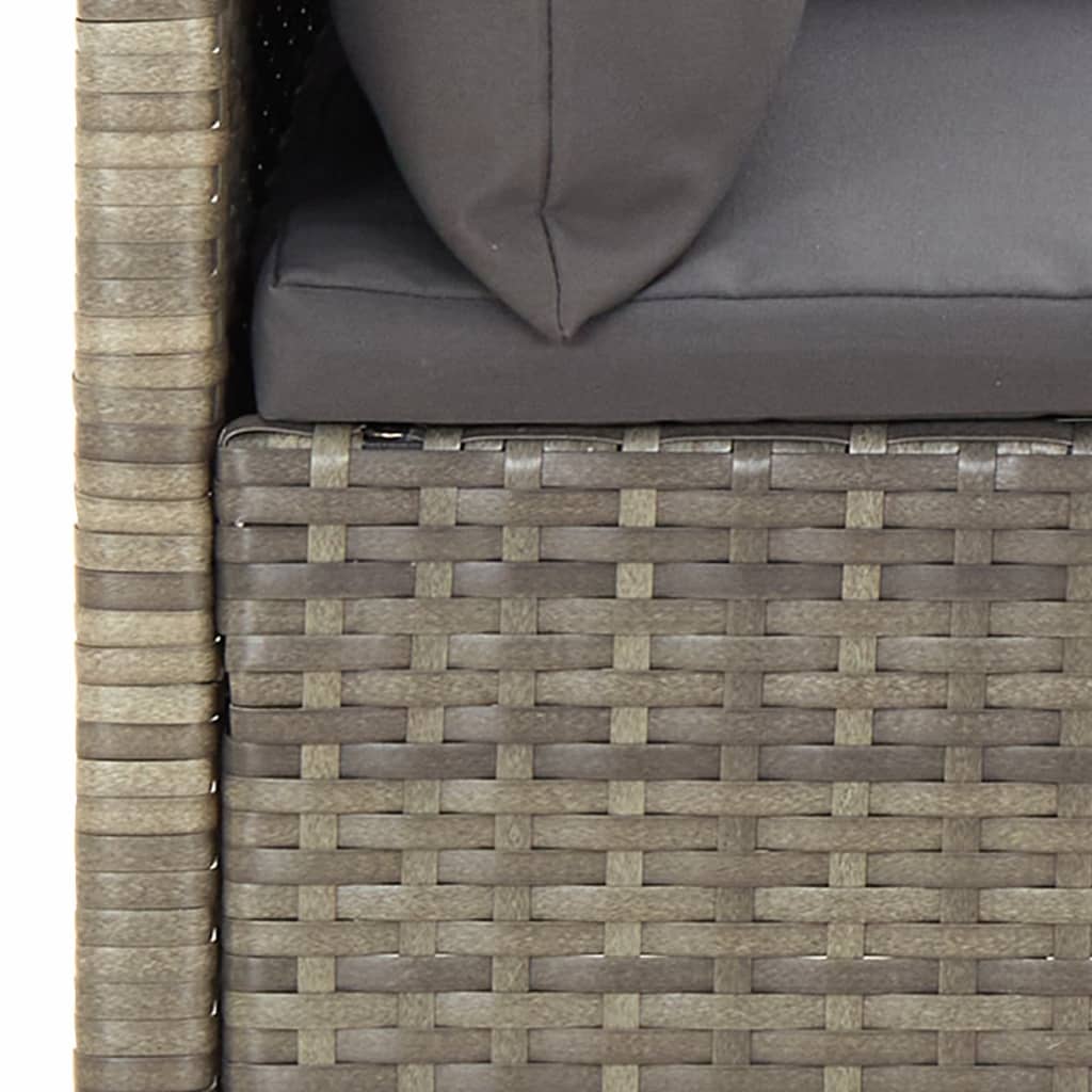 vidaXL Salon de jardin 4 pcs avec coussins Gris Résine tressée