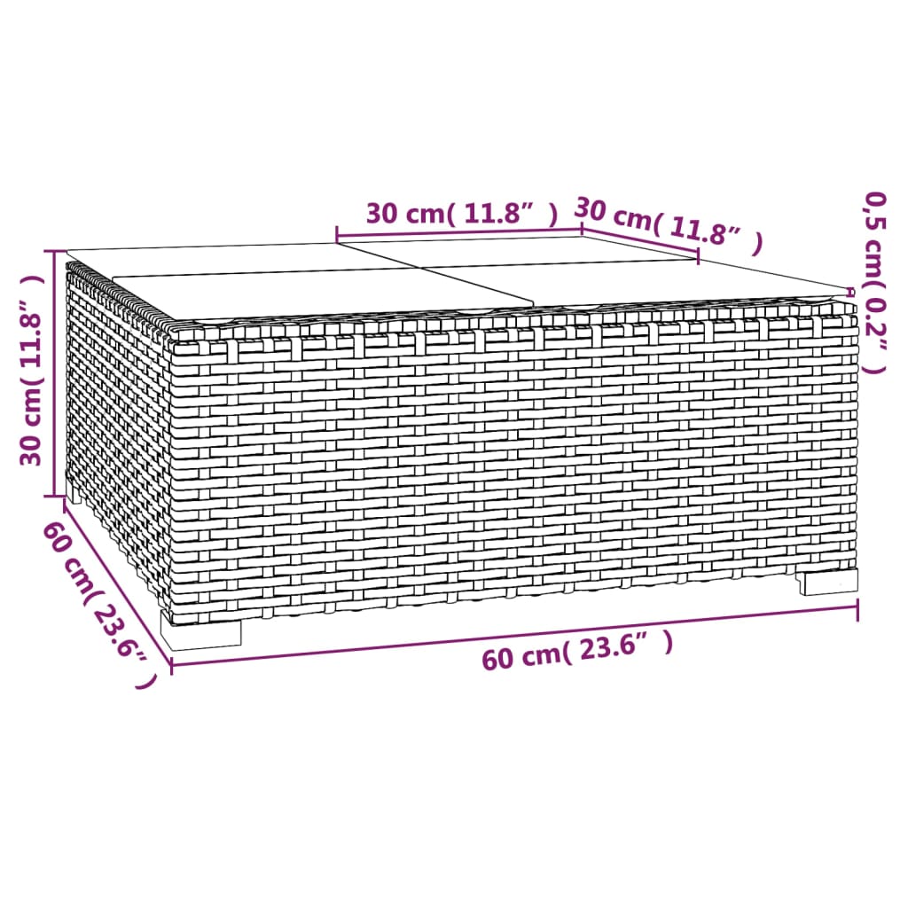 vidaXL Salon de jardin avec coussins 8 pcs marron résine tressée