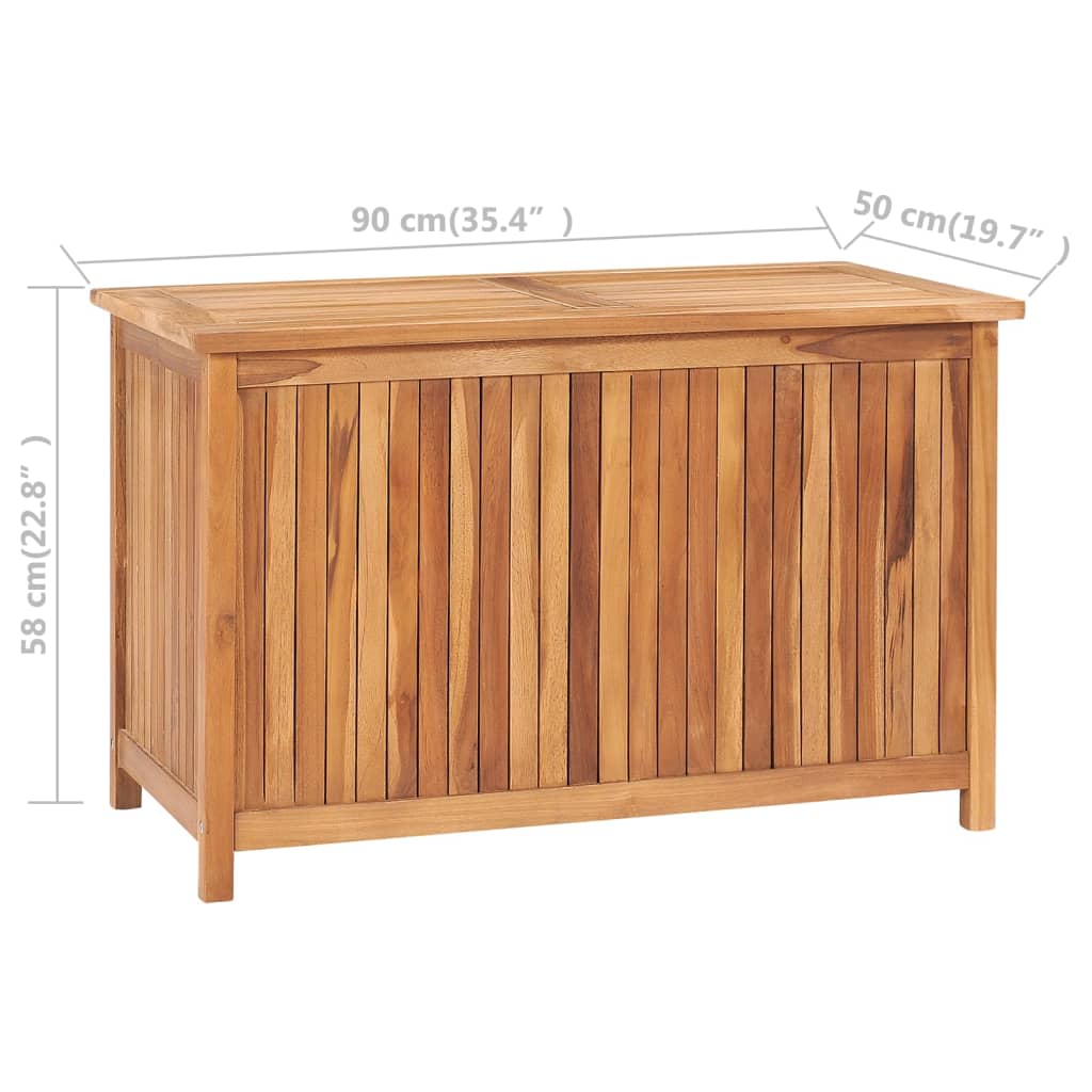 vidaXL Boîte de rangement de jardin 90x50x58 cm Bois de teck solide