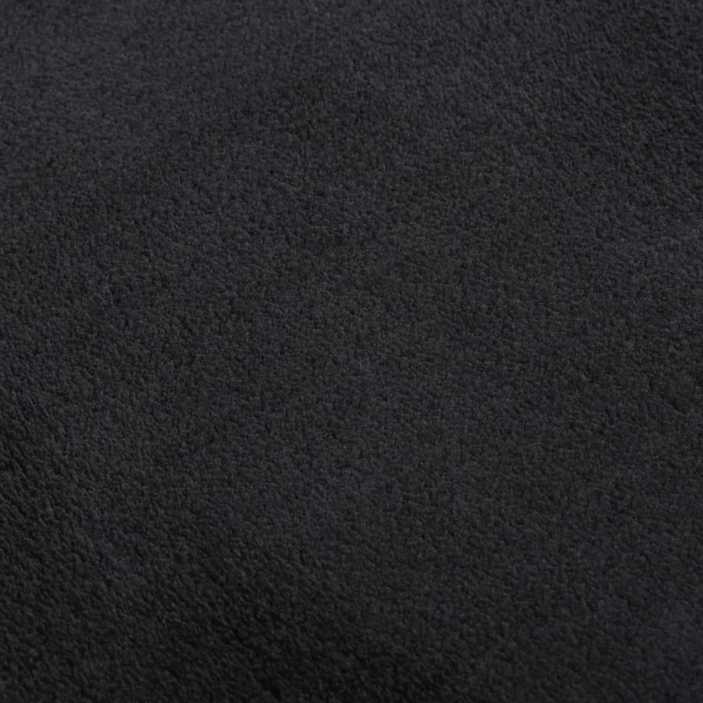 vidaXL Tapis lavable à poils courts doux et moelleux antidérapant noir