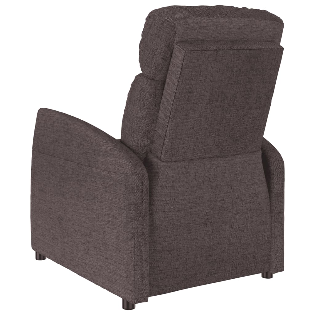 vidaXL Fauteuil de massage Marron foncé Tissu