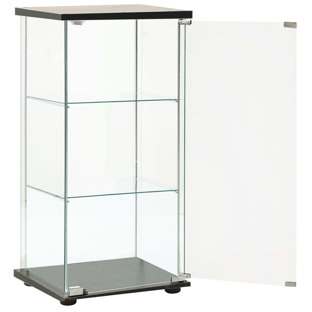 vidaXL Armoire de rangement Verre trempé Noir