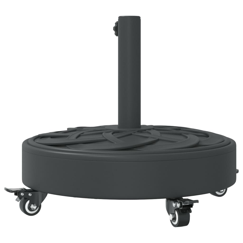 vidaXL Base de parasol avec roues pour mâts Ø38 / 48 mm 27 kg rond