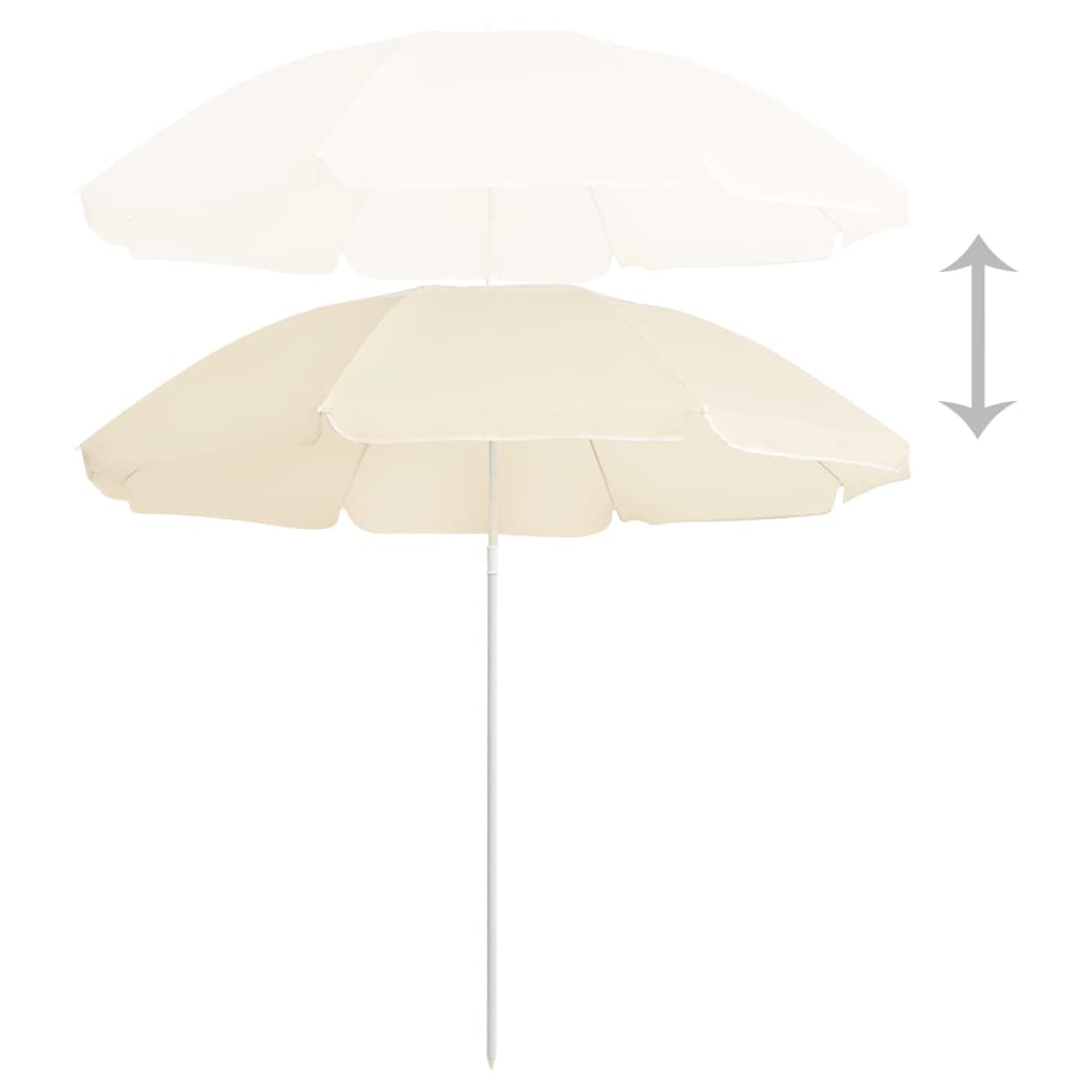 vidaXL Parasol d'extérieur avec mât en acier Sable 180 cm