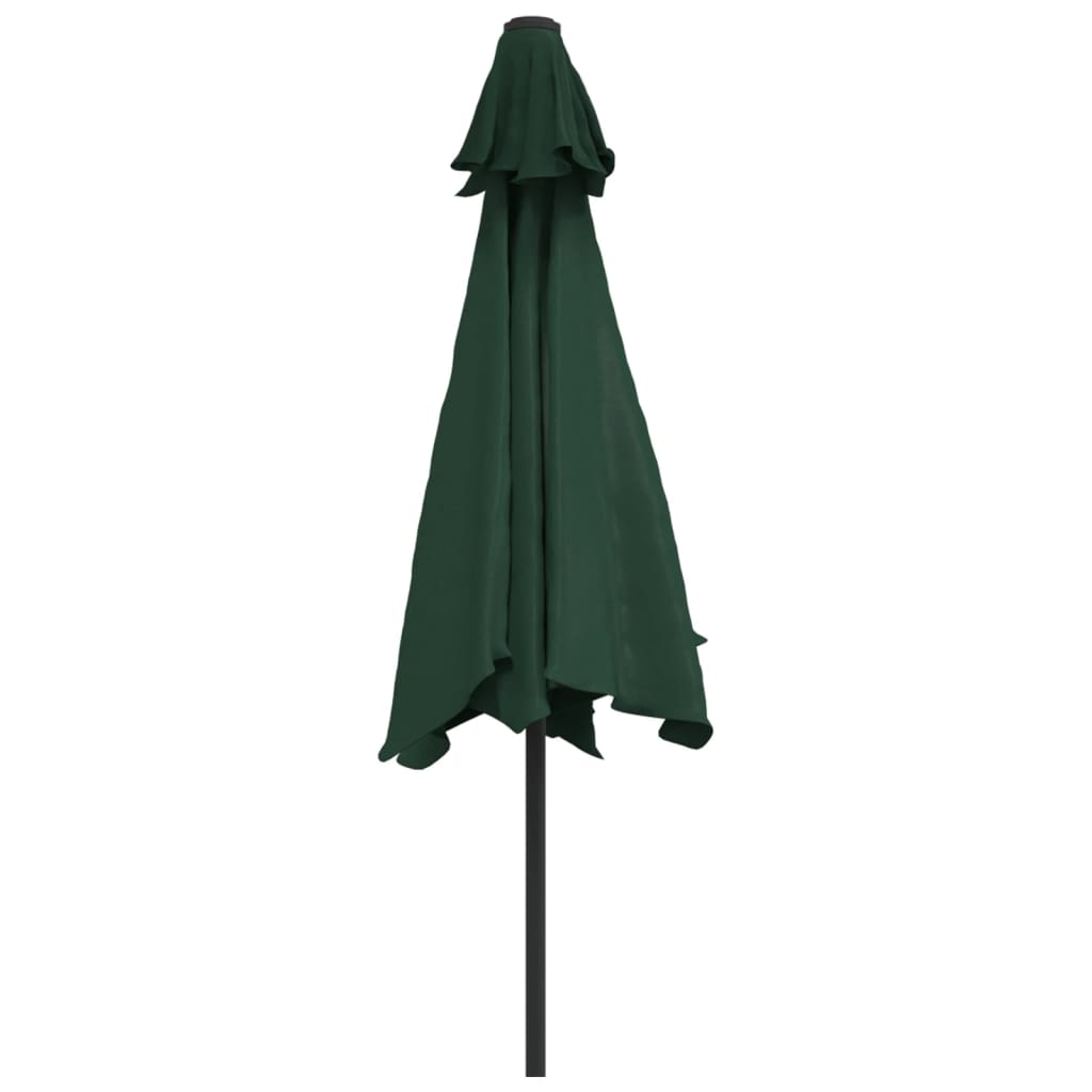 vidaXL Parasol vert 3 m mât en acier