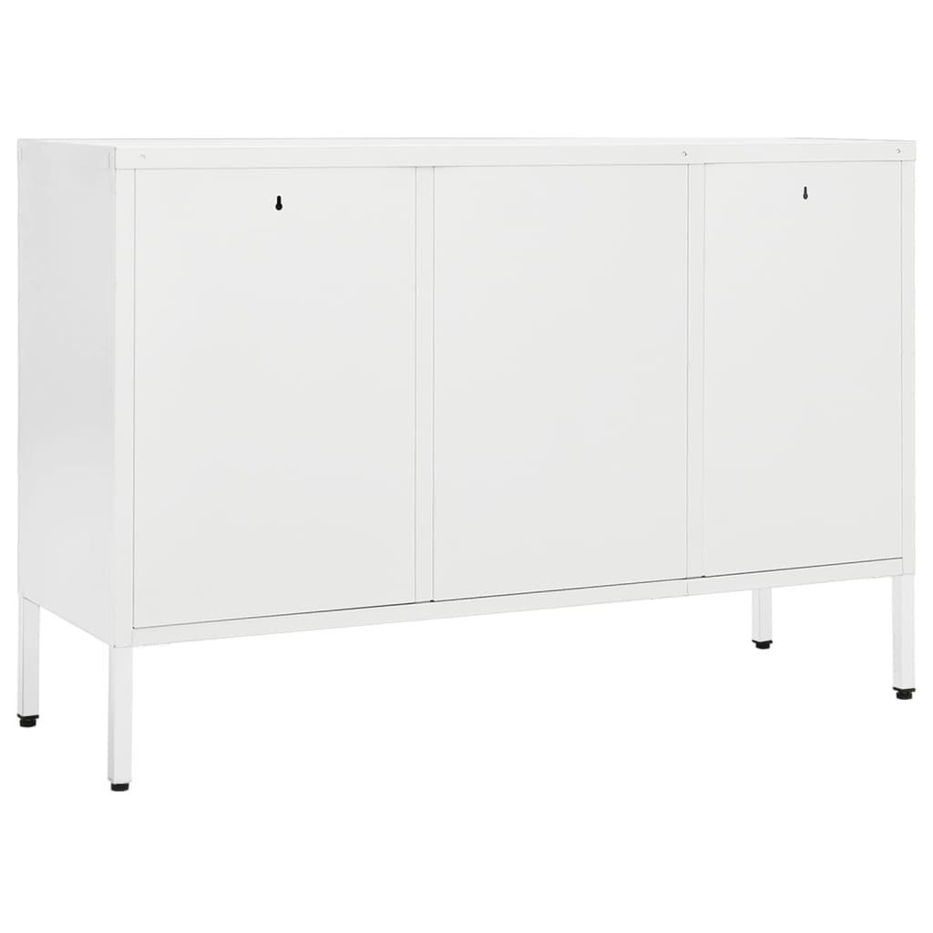 vidaXL Buffet Blanc 105x35x70 cm Acier et verre trempé