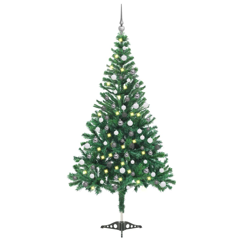 vidaXL Arbre de Noël artificiel pré-éclairé/boules 120 cm 230 branches