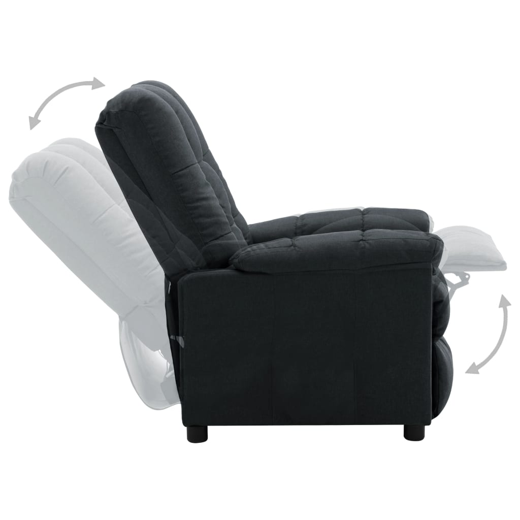 vidaXL Fauteuil inclinable électrique gris foncé tissu