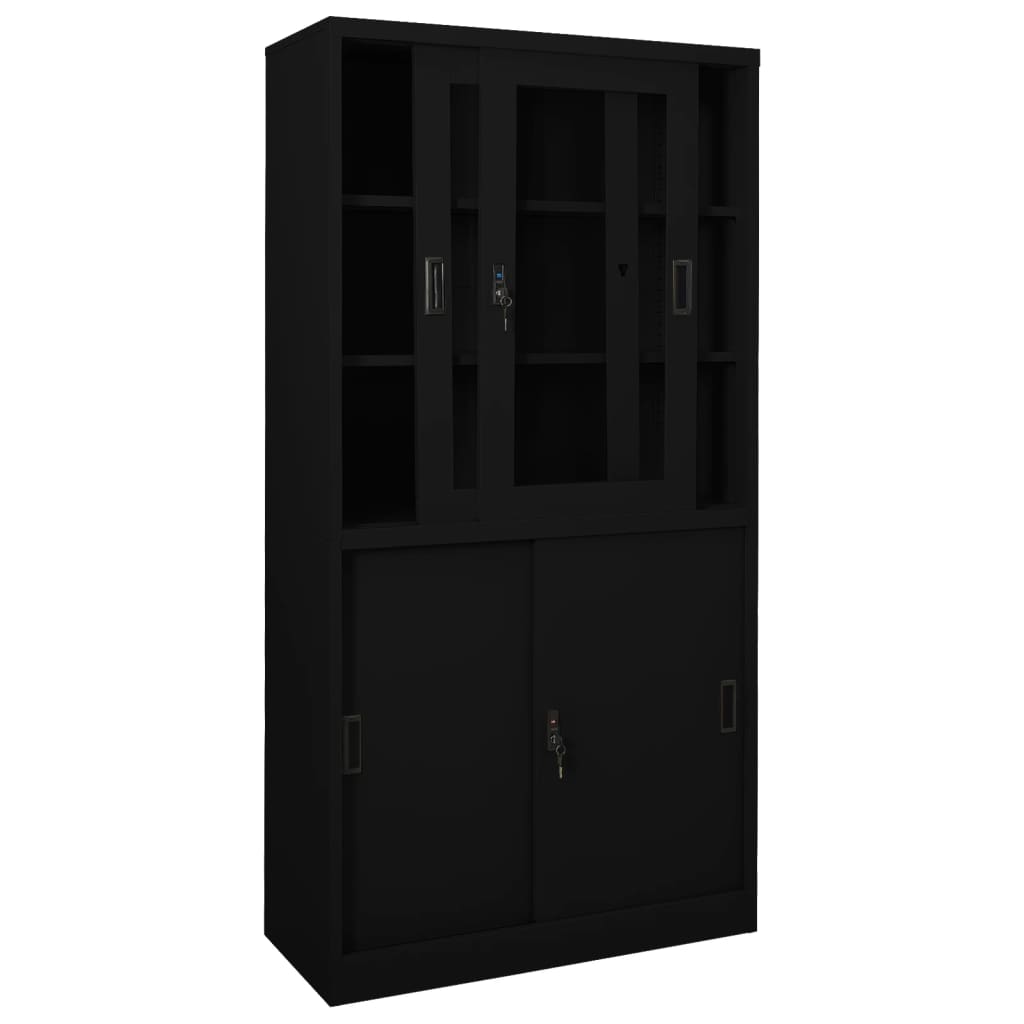 vidaXL Armoire de bureau et porte coulissante Blanc 90x40x180 cm Acier