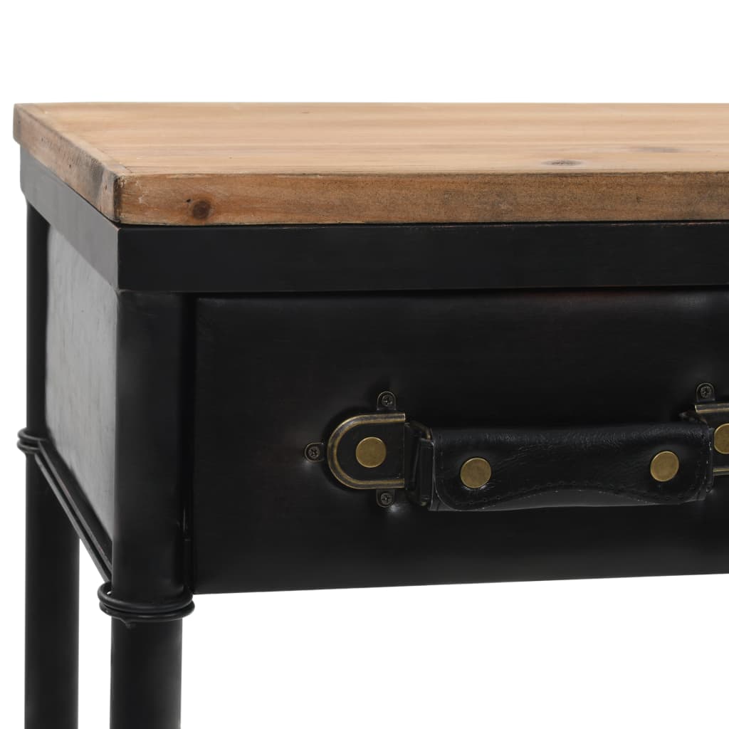 vidaXL Table console avec roulettes 100 x 33 x 80 cm bois massif sapin