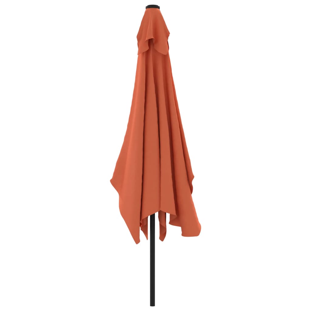 vidaXL Parasol d'extérieur avec mât en métal 300x200 cm terre cuite