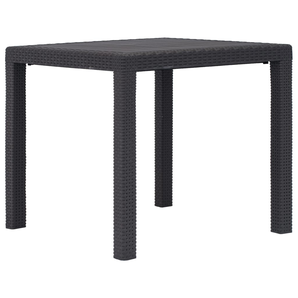 vidaXL Table de jardin Marron 79x79x72 cm Plastique Aspect de rotin