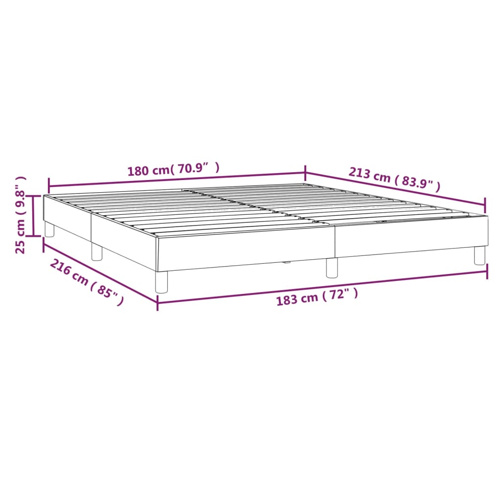 vidaXL Sommier à ressorts de lit gris foncé 183x213 cm tissu