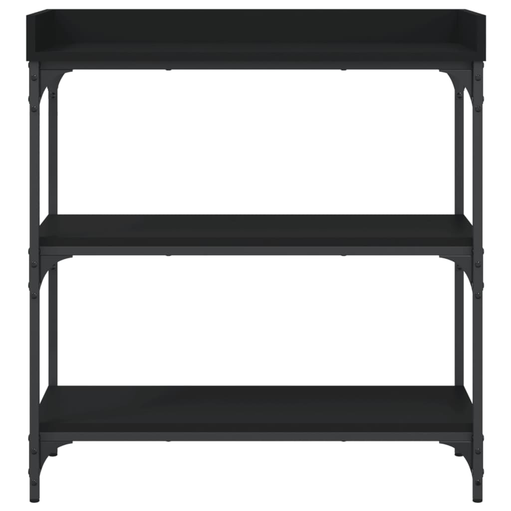 vidaXL Table console avec étagères noir 75x30x80 cm