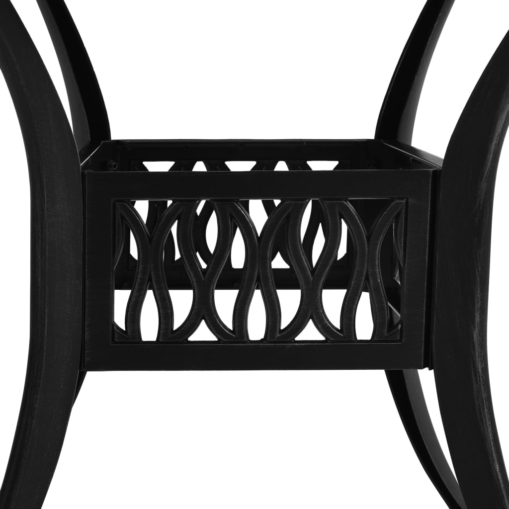 vidaXL Table de jardin Noir 90x90x74 cm Aluminium coulé