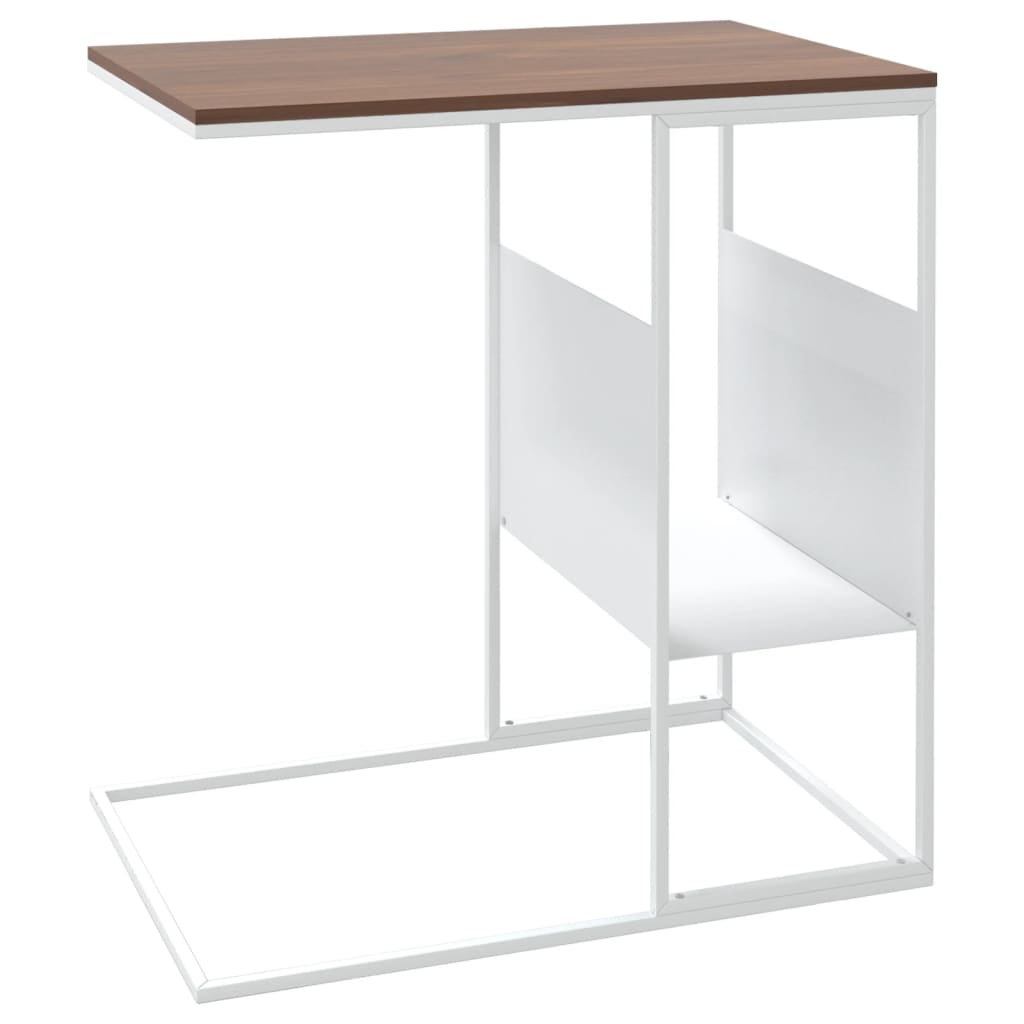 vidaXL Table d'appoint Blanc 55x36x59,5 cm Bois d'ingénierie