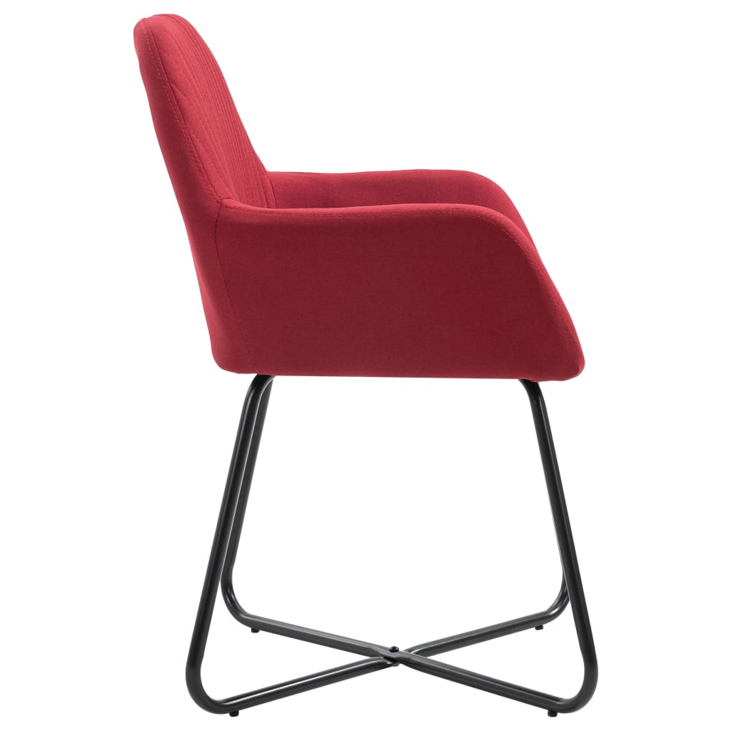 vidaXL Chaises à manger lot de 2 rouge bordeaux tissu