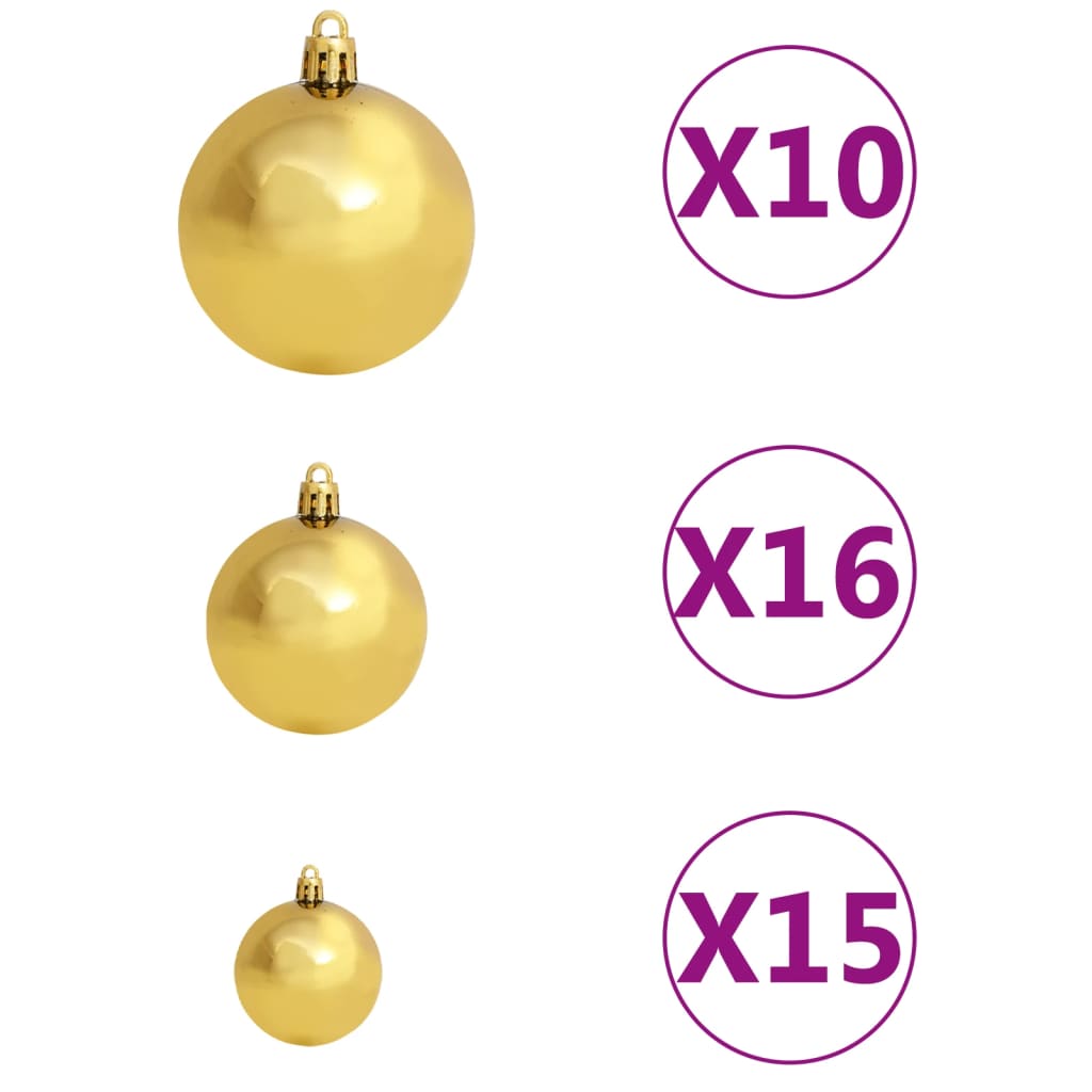 vidaXL Arbre de Noël artificiel pré-éclairé et boules blanc 240 cm