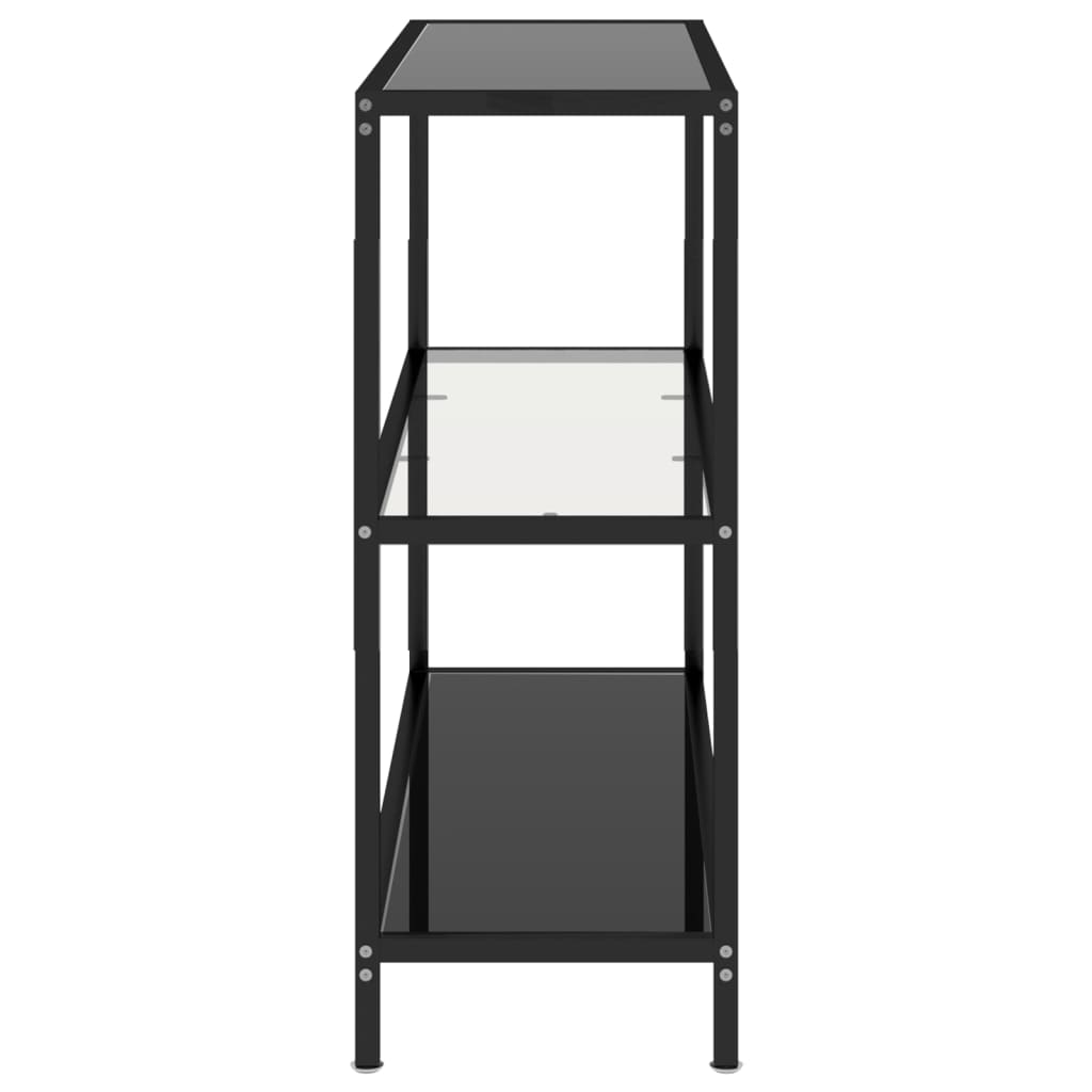 vidaXL Étagère transparent et noir 100x36x90 cm verre trempé