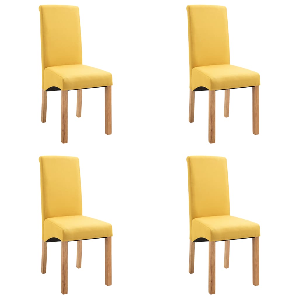 vidaXL Chaises à manger lot de 4 jaune tissu