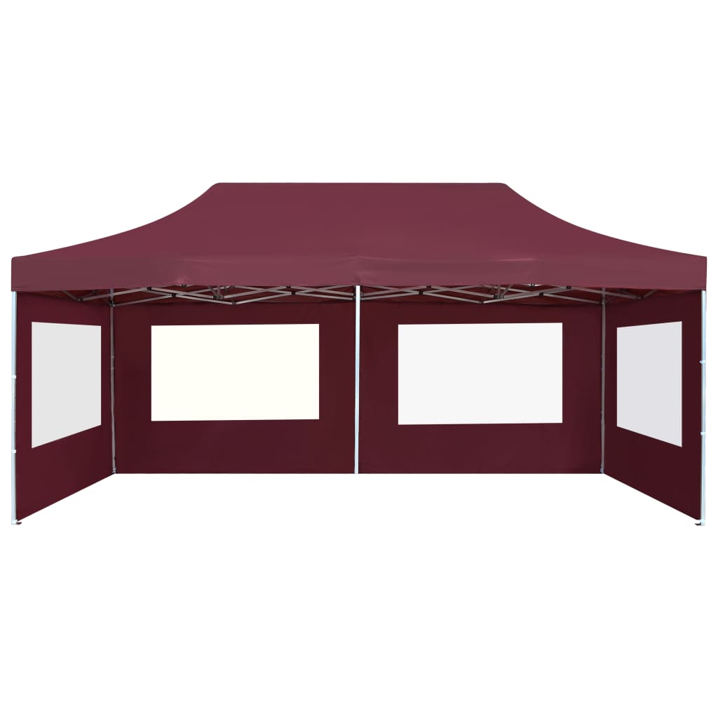 vidaXL Tente de réception pliable avec parois Aluminium 6x3 m Bordeaux