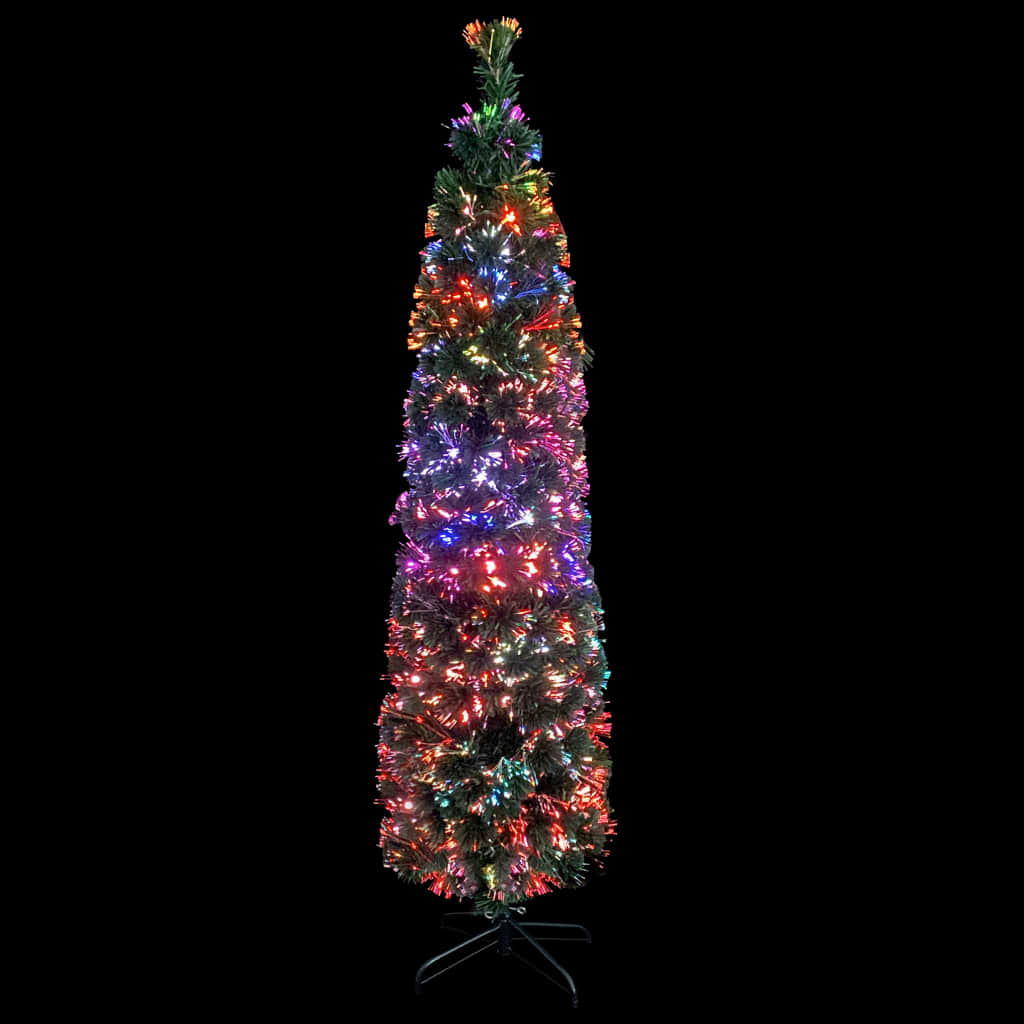 vidaXL Arbre de Noël artificiel mince avec support 150cm fibre optique