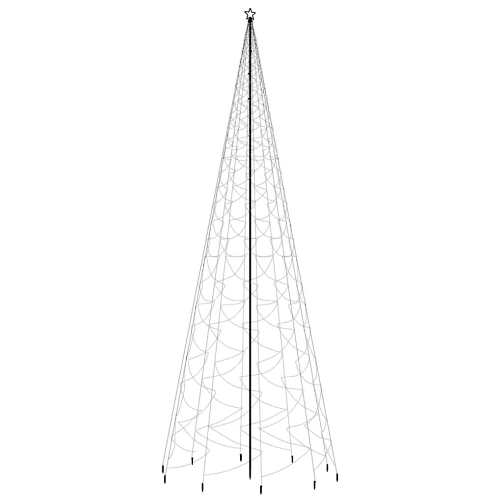 vidaXL Sapin de Noël avec piquet 3000 LED blanc froid 800 cm