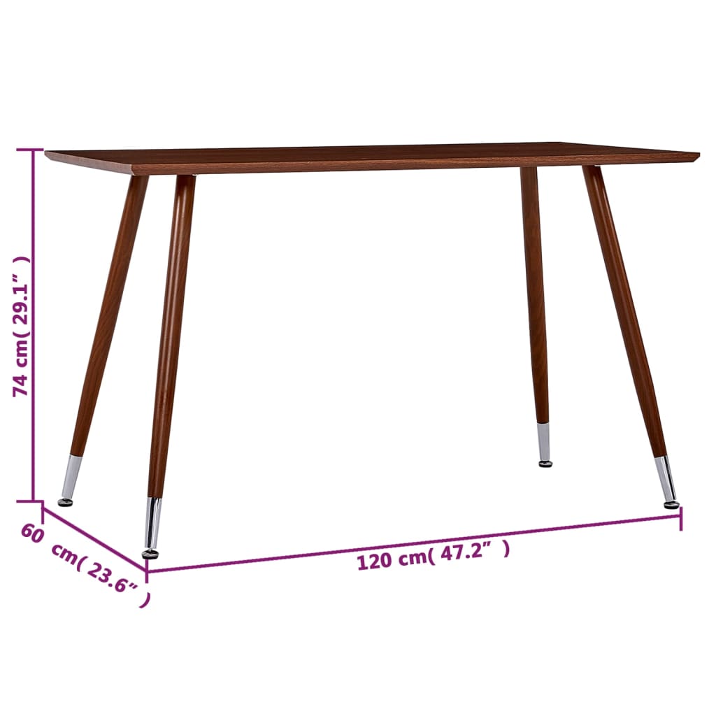 vidaXL Table de salle à manger Marron 120x60x74 cm MDF