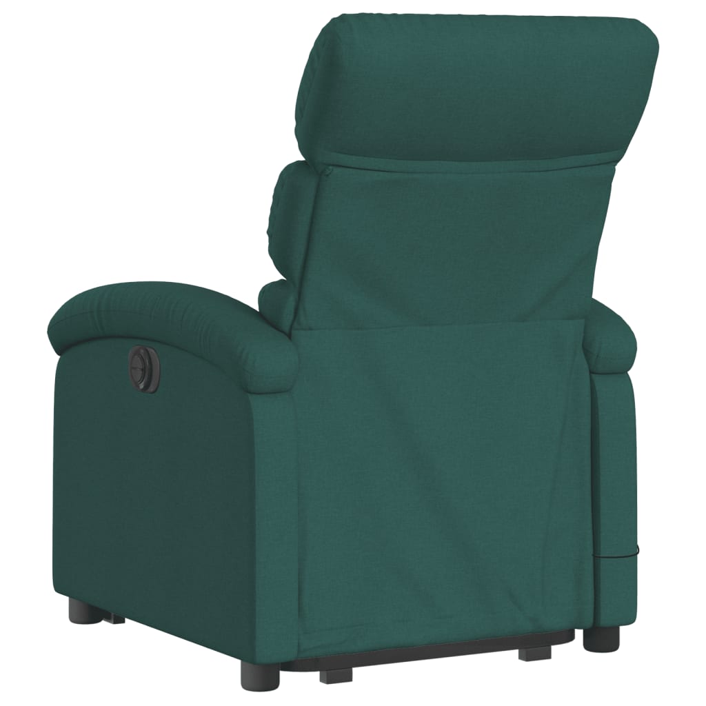 vidaXL Fauteuil inclinable de massage électrique vert foncé tissu