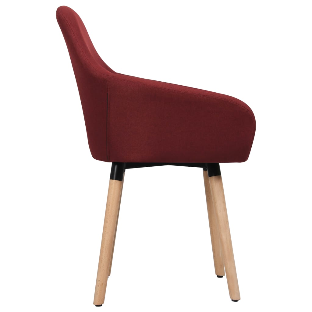 vidaXL Chaises à manger lot de 2 rouge bordeaux tissu