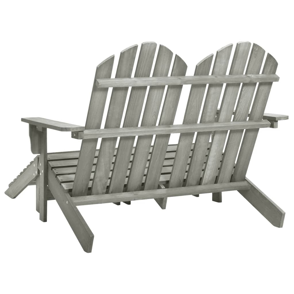 vidaXL Chaise de jardin Adirondack 2 places et repose-pied sapin gris