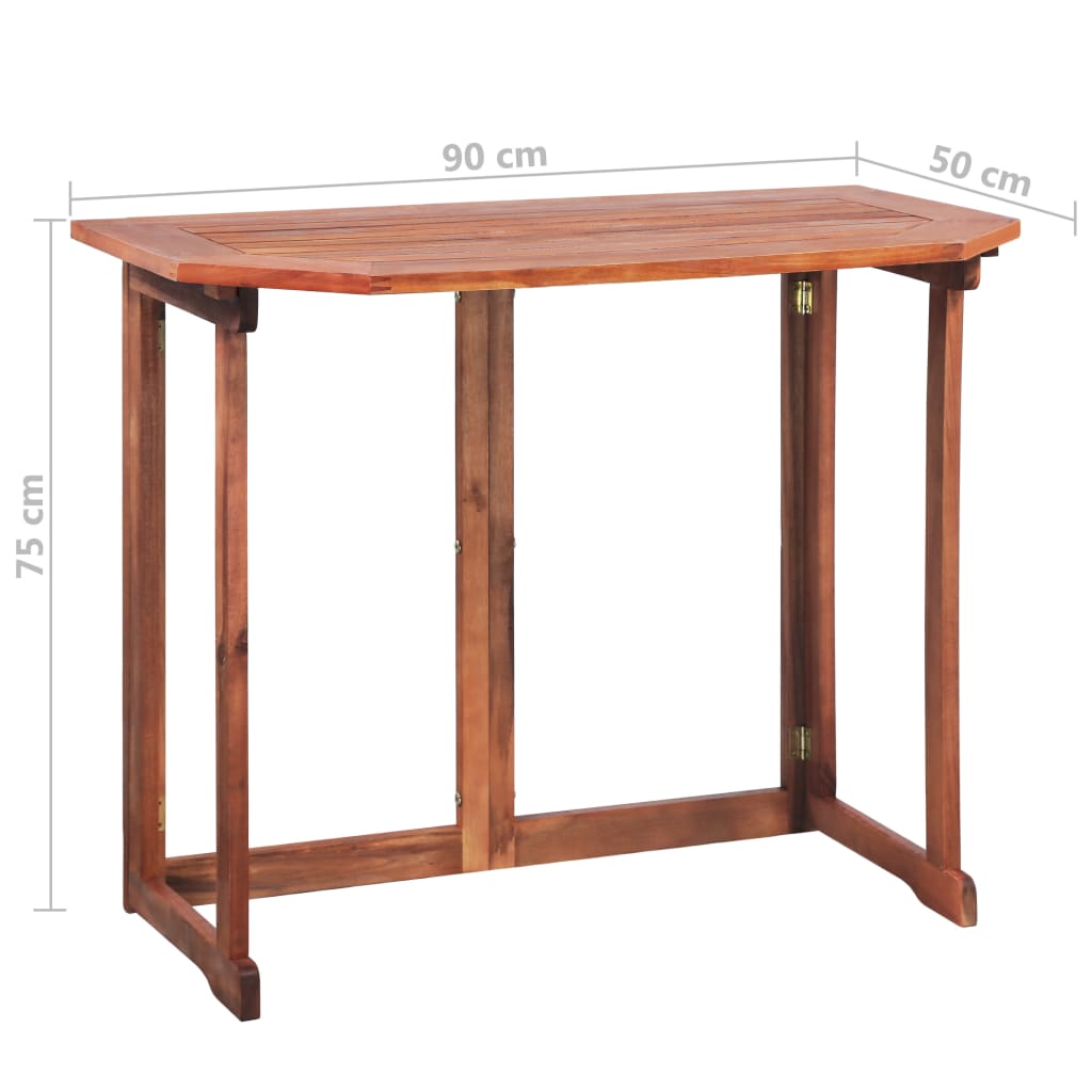 vidaXL Table de bistro 90x50x75 cm Bois d'acacia massif