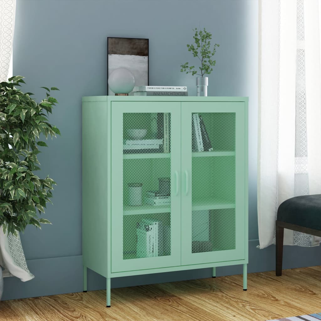 vidaXL Armoire de rangement Vert menthe 80x35x101,5 cm Acier