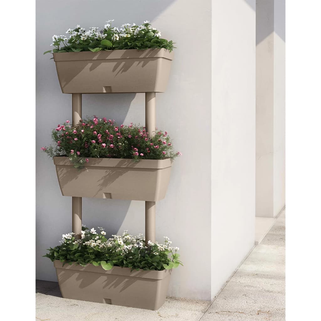 vidaXL Jardinières 3 pcs 100 cm Taupe