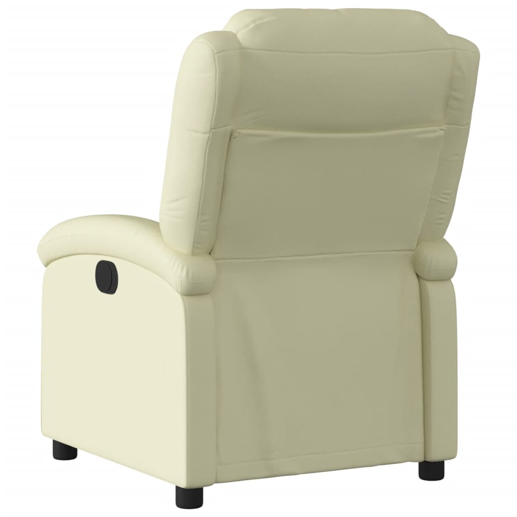 vidaXL Fauteuil inclinable crème cuir véritable