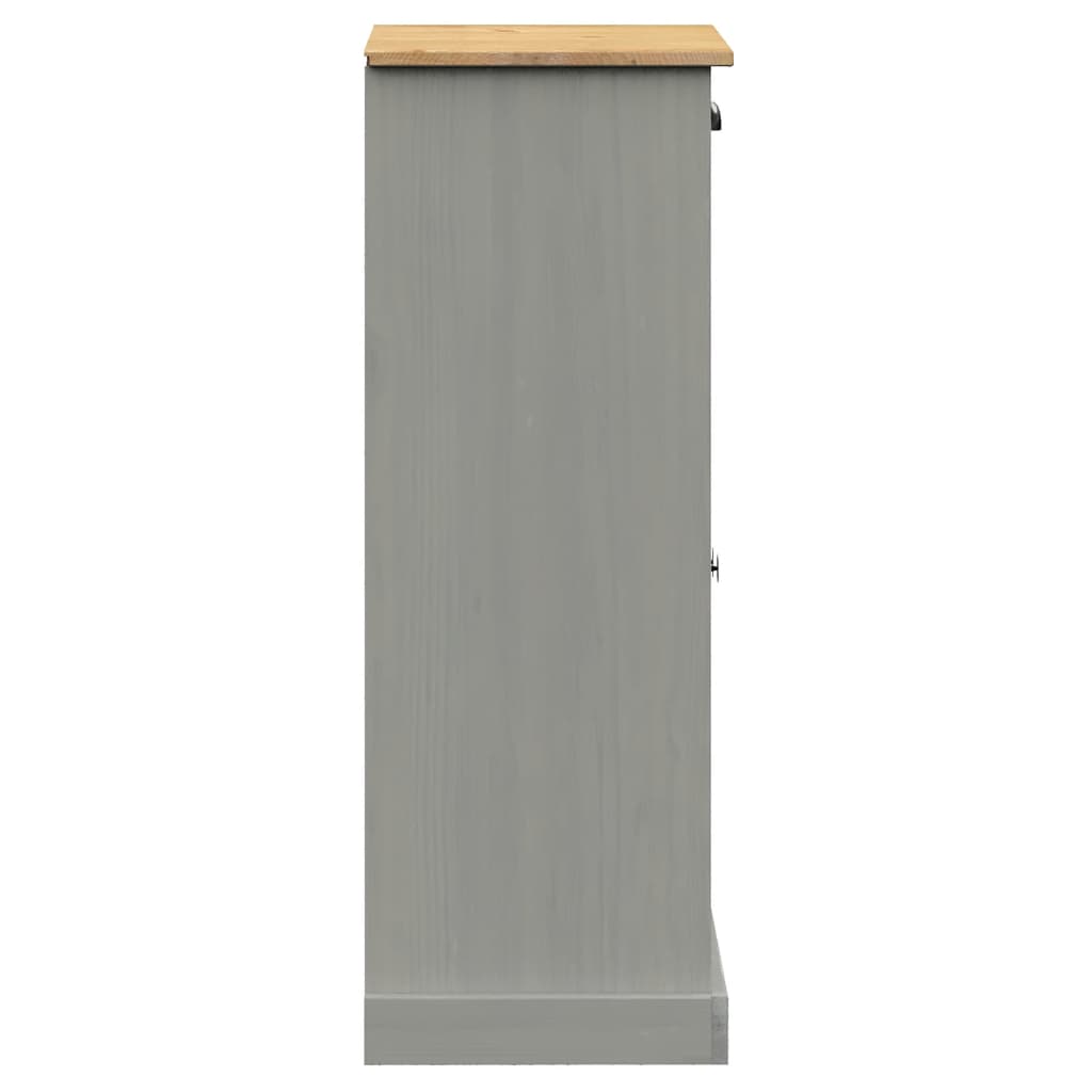 vidaXL Armoire à chaussures VIGO gris 60x35x96 cm bois massif de pin