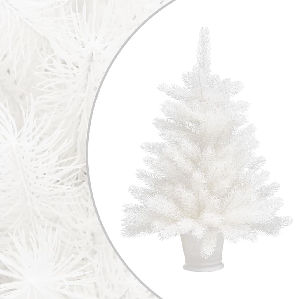 vidaXL Arbre de Noël artificiel pré-éclairé et boules blanc 65 cm