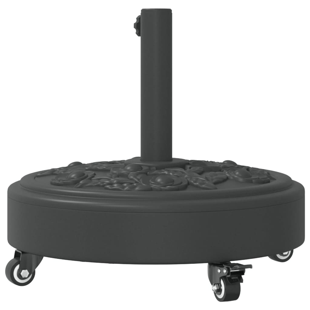 vidaXL Base de parasol avec roues pour mâts Ø38 / 48 mm 27 kg rond