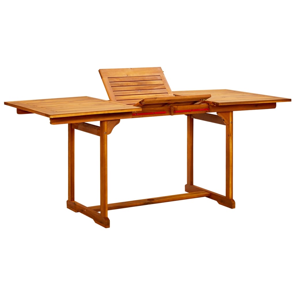 vidaXL Table à dîner de jardin (120-170)x80x75 cm Bois d'acacia massif