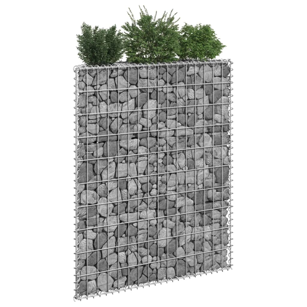 vidaXL Lit surélevé à gabion en trapèze Acier galvanisé 80x20x100 cm