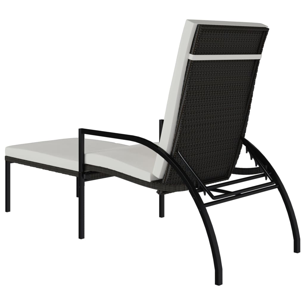 vidaXL Chaises longues avec repose-pied lot de 2 Résine tressée Marron